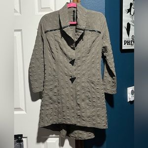 LC Dark Grayish-Forest Green Jacket/Cardigan Size S